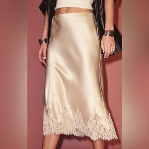 Carolina silk skirt Cream